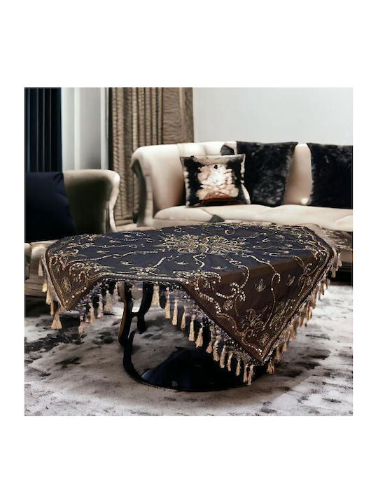 Linea Home Кариран Подредба 4бр Saira Black / Gold