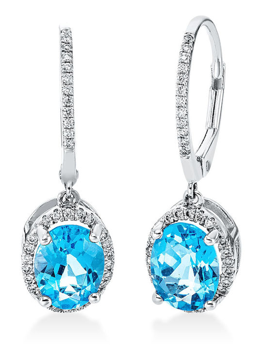 Kiriakos Gofas Set with Earrings & Ring from White Gold 18K with Stones