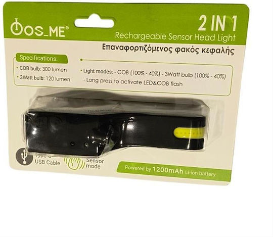 Fos me Lanternă Frontală LED cu Luminozitate Maximă 300lm