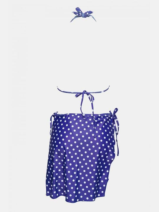 Set Bikini Set De Bikini Triunghi Cu Burete Detașabil Cu Buline Violet