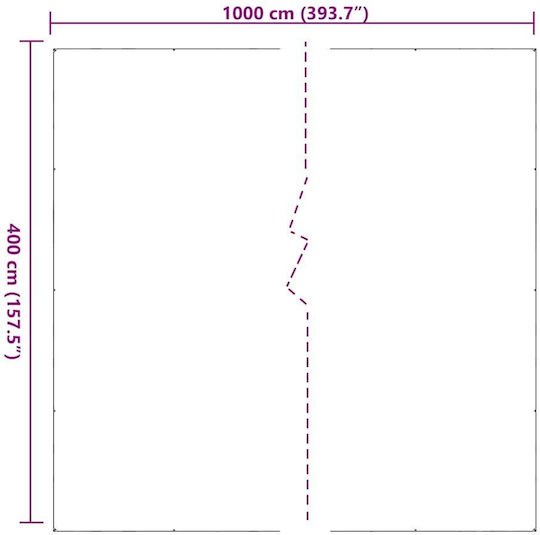 vidaXL Wasserdicht Plane 350gr/m² 10x4m. Hohe Beanspruchung Transparent
