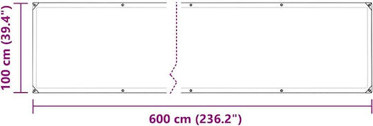 vidaXL Waterproof Tarpaulin 350gr/m² 6x1m. Heavy Duty Transparent