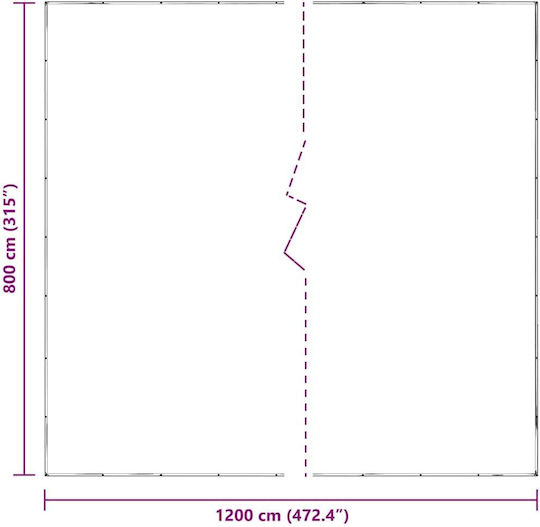 vidaXL Αδιάβροχος Μουσαμάς 140gr/m² 12x8μ. Ελαφρού Τύπου Διάφανος