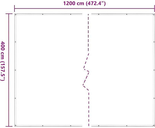 vidaXL Waterproof Tarpaulin 140gr/m² 12x4m. Light Type Transparent
