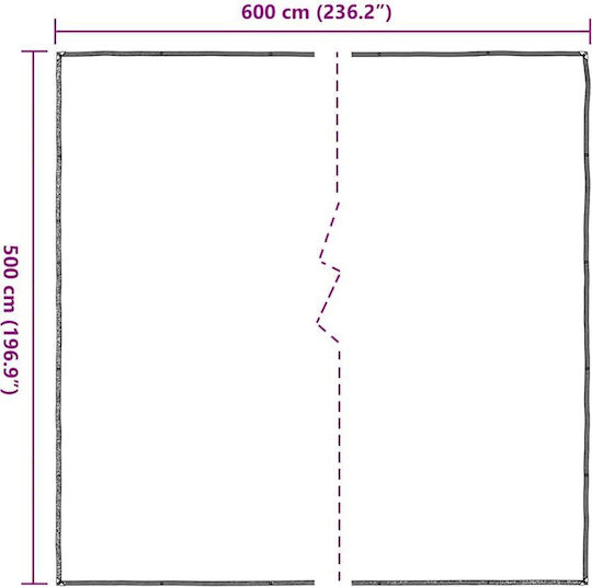 vidaXL Wasserdicht Plane 140gr/m² 6x5m. Licht Typ Transparent