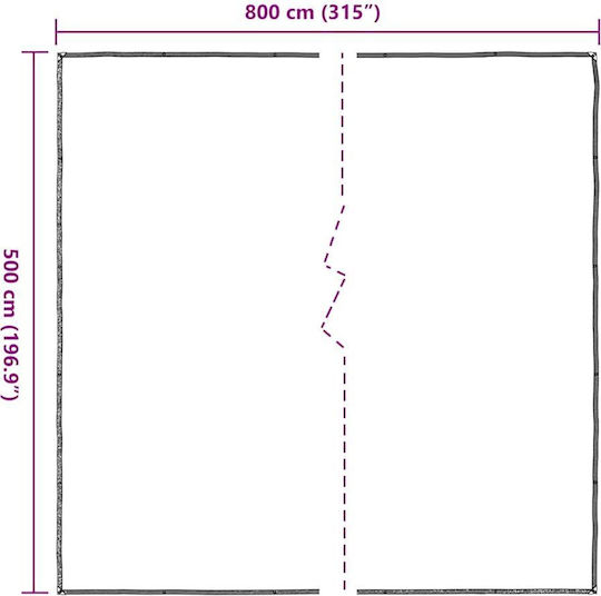 vidaXL Waterproof Tarpaulin 140gr/m² 8x5m. Light Type Transparent