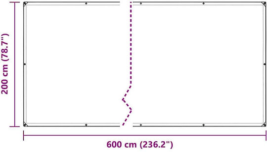 vidaXL Impermeabil Prelată 350gr/m² 6x2m. Heavy Duty Transparent