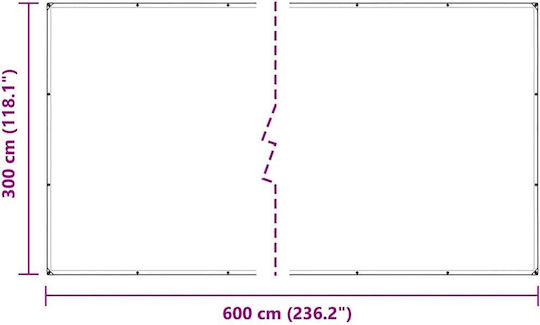 vidaXL Αδιάβροχος Μουσαμάς 350gr/m² 6x3μ. Βαρέως Τύπου Διάφανος