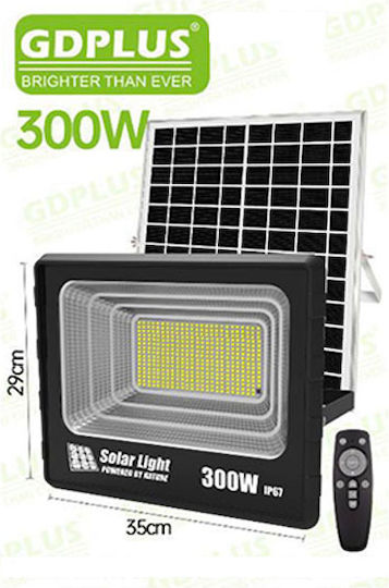 Στεγανός Ηλιακός Προβολέας LED 300W Ψυχρό Λευκό 6500K με Τηλεχειριστήριο IP67