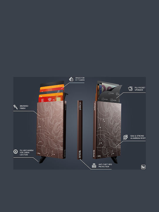 Zen Men's Wallet Classic with RFID Topo-graphic