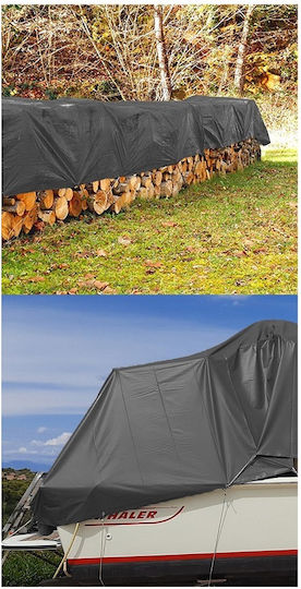 Grasher Waterproof Tarpaulin 190gr/m² 10x6m. Heavy Duty Gray