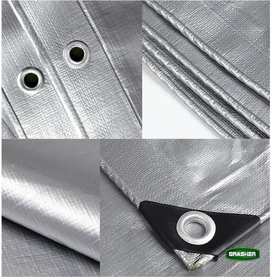 Grasher Αδιάβροχος Μουσαμάς 190gr/m² 10x5μ. Βαρέως Τύπου Γκρι