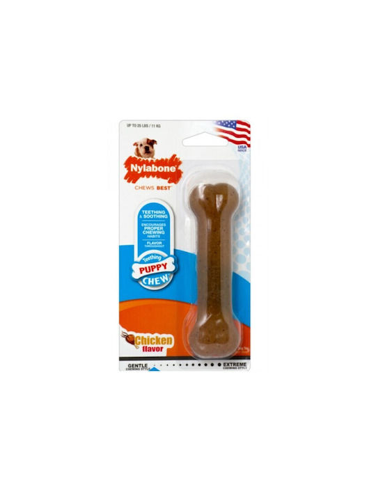 Nylabone Puppy Teething Chicken Παιχνίδι Κόκκαλο Μασητικό Medium Καφέ Nylabone Puppy Teething Chicken Παιχνίδι Κόκκαλο Μασητικό Medium Καφέ