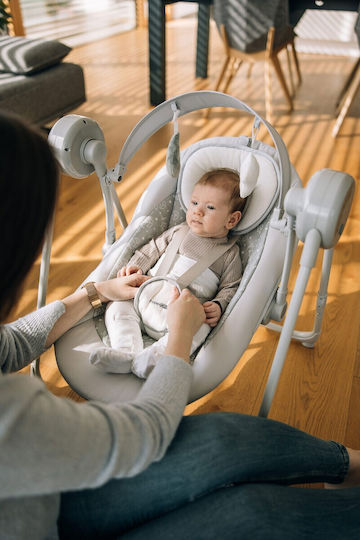 FreeOn Electric Relax pentru Bebeluși Leagăn Snuggy Swing cu Muzică Light Grey Stars pentru Copil până la 9kg