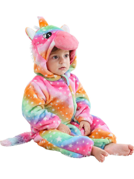 Queen Mother Kids' One-piece Pajamas Winter Velvet Multicolored Unicorn