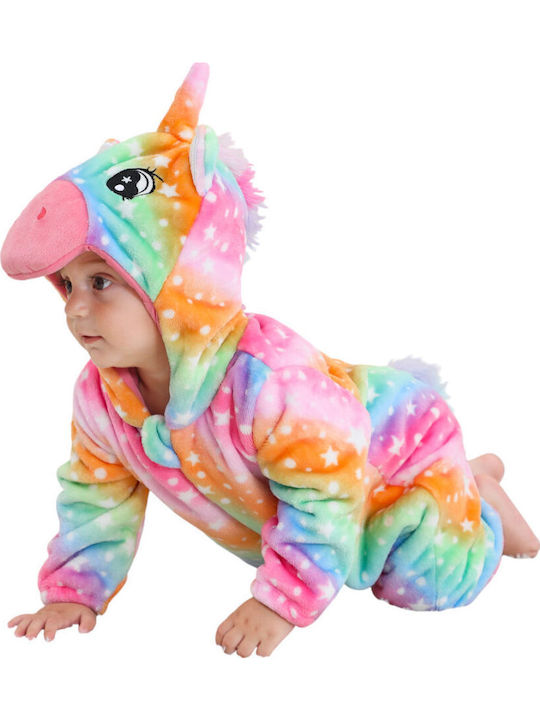 Queen Mother Kids' One-piece Pajamas Winter Velvet Multicolored Unicorn