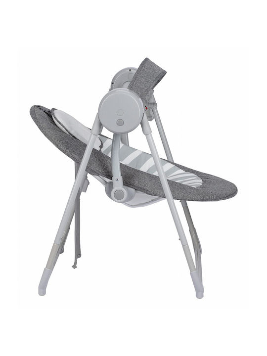 FreeOn Elektrisch Baby Relax Schaukel Snuggy Swing mit Musik Dark Grey Lines für Kind bis 9kg