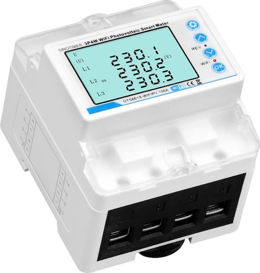 Contor de Energie Sinotimer Bidirecțional Tuya Wifi 3p4w Panouri Fotovoltaice Trifazate Dts6619-wifipv