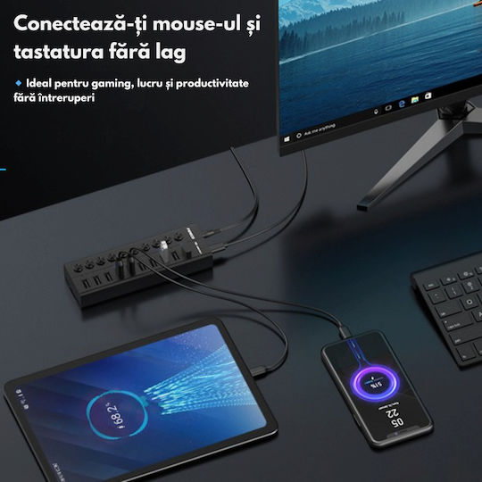 Хъб 10 Порта USB 3.2 с Връзка USB-A / USB-C