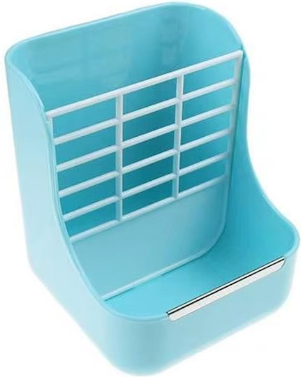 Kaninchen-Futterspender 2 in 1 Heu Trockenfutter B15xT15xH18cm Blau