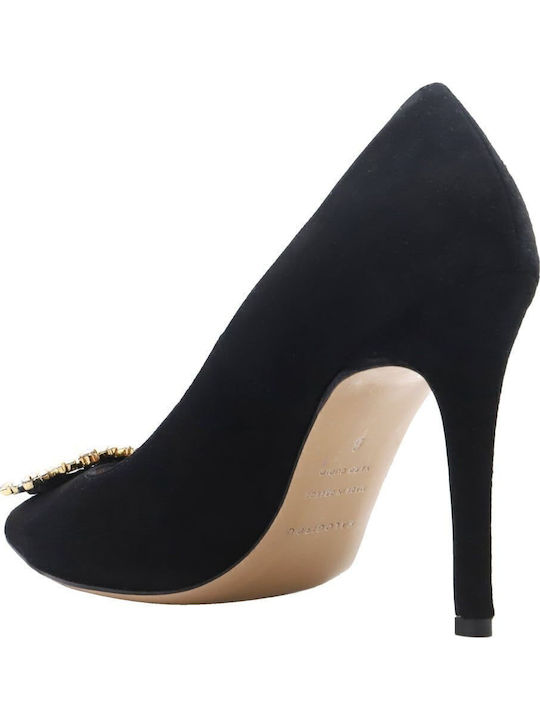 Suede Black High Heels