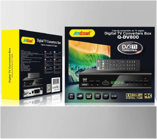Andowl Satellite Decoder Qdv800 Q-DV800 Full HD (1080p) DVB-T in Black Color