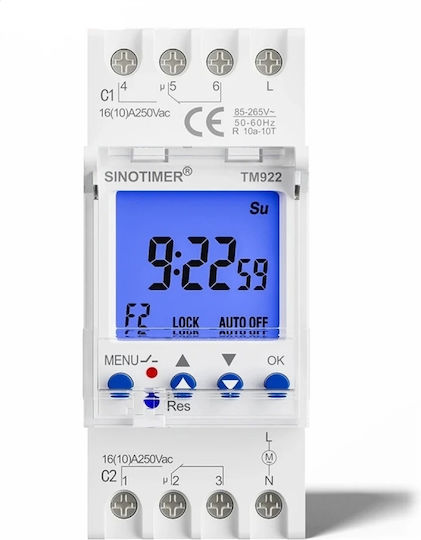Temporizator digital releu Sinotimer Comutator programabil 250V 16A TM922