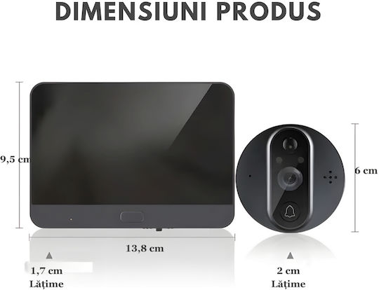 Smart Wi-Fi Video Intercom HD 1080p Camera Visionhub 2MP 4.3-inch LCD Screen Two-Way Audio Video Call PIR Motion Sensor Night Vision 5000mAh Battery SD Card Support Mobile App 24/7 Surveillance