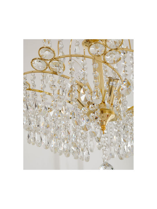 Agora Lighting Candelabru 5xE14 Ø51cm cu Cristale Elica Crystal Chandelier PD-ELICA-5-GL