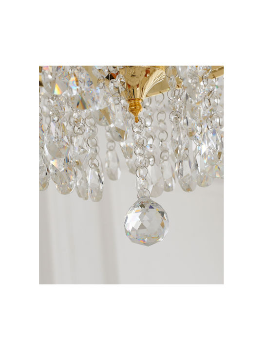 Agora Lighting Candelabru 5xE14 Ø51cm cu Cristale Elica Crystal Chandelier PD-ELICA-5-GL