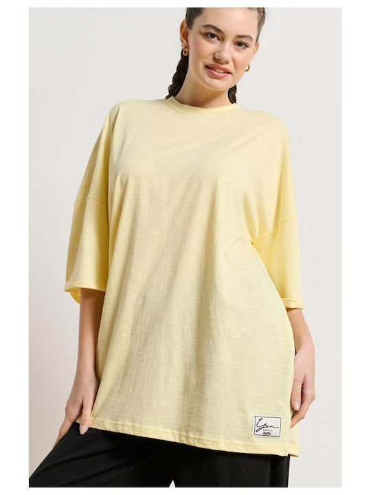 Women's Blouse Cotton Short Sleeve Yellow