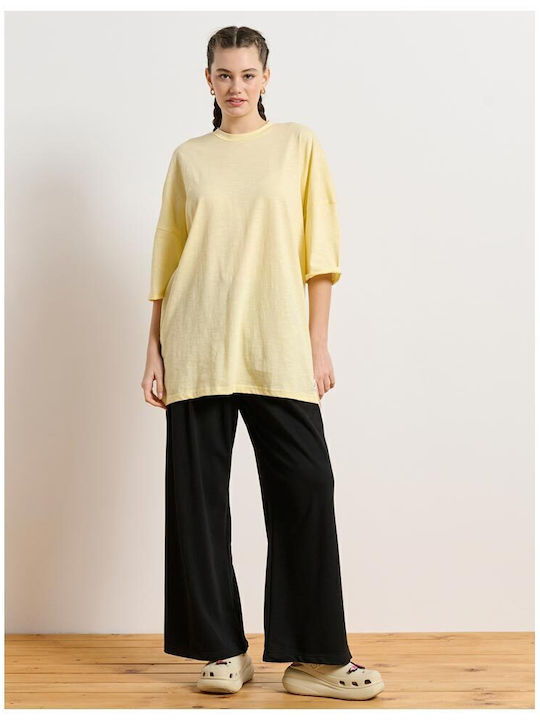 Women's Blouse Cotton Short Sleeve Yellow