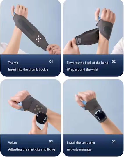 Tech Love Magnetic Therapy Dispozitiv de masaj pentru mâini cu funcție de încălzire