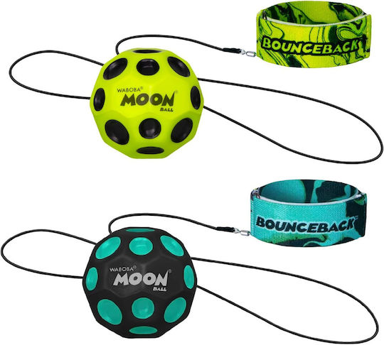 waboba Bounceback X Moon Ball Ground Ball Elastic Cord & Adjustable Velcro Bracelet Yellow 330c04a