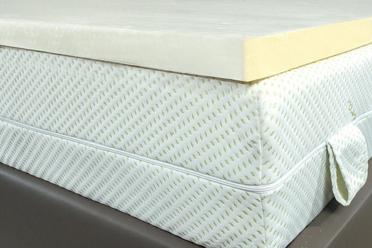 Alpha Foam Matratzentopper Memory Foam Classic 120x200x5 cm Antibakterieller Aloe Vera Bezug Waschbar Innenschutzhülle 4 Gurte