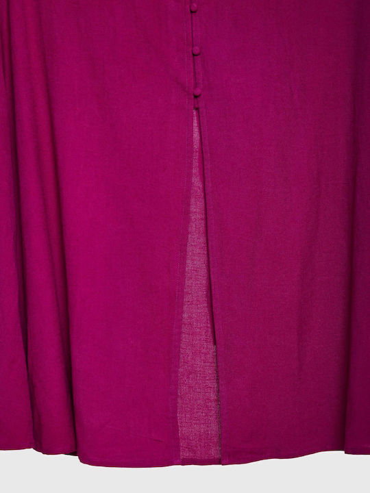 Summer Midi Shirt Dress Purple