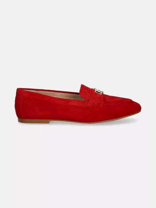 Ralph Lauren Leather Women's Loafers in Red Color