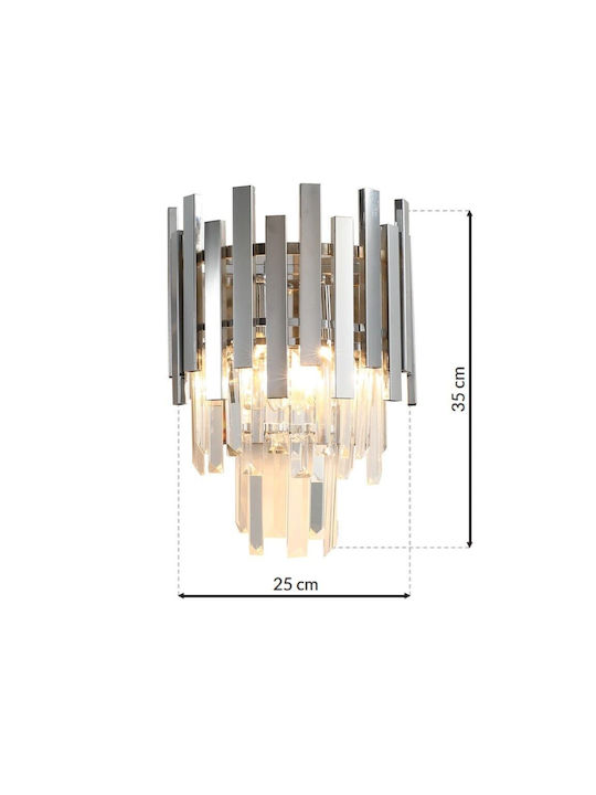 Eko Light Lumină de Perete Argintiu 25cm