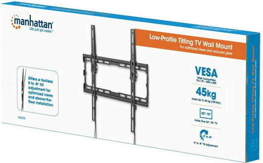 Manhattan Tv-wall Mount 462402 Βάση Τηλεόρασης Τοίχου έως 70" Μαύρο