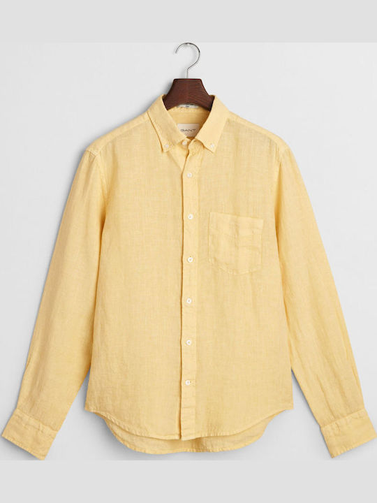 Langärmlig Leinen Hemd Yellow