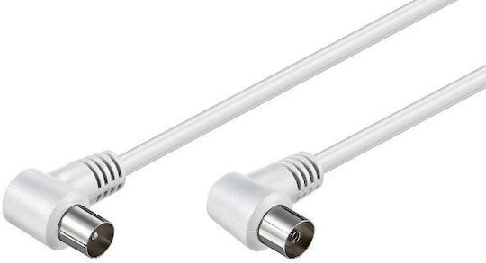 Goobay Καλώδιο Κεραίας Coax male - Coax female Λευκό 1.5m (3882) 1τμχ