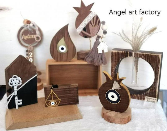 Handgefertigt Tischplatte Glücksbringer Engel aus Holz 1Stück