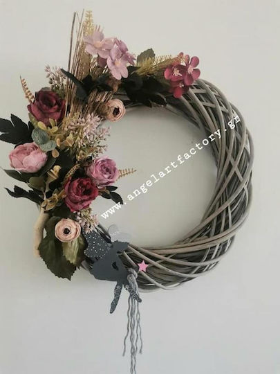 Decorative Wreath "Gray Rotten Apple Flowers" Fairy