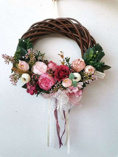 Decorative Wreath "Brown Pink Peonies"