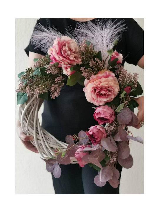 Decorative Wreath "White Dusty Pink Peonies"