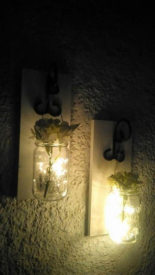 Decorative Wooden Wall-Mounted "Flower Jar" Light
