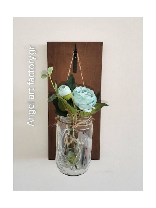 Decorative Wooden Wall Hanging "Flower Vase" Light