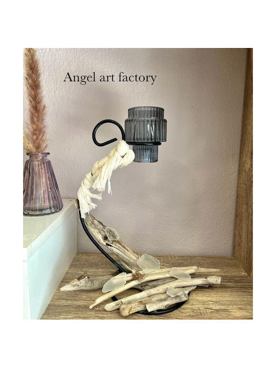 Suport de lumânare decorativ din metal "Driftwood"