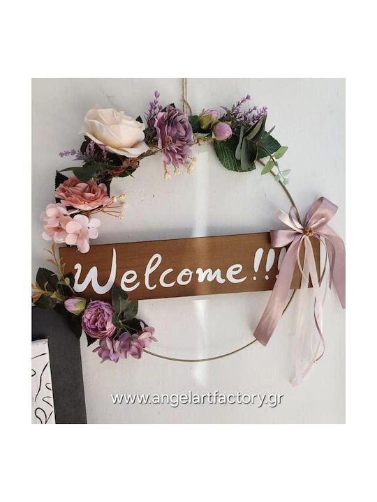 Διακοσμητικό Μεταλλικό Στεφάνι “welcome”