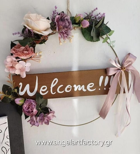 Διακοσμητικό Μεταλλικό Στεφάνι “welcome”